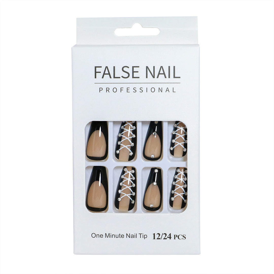 Decorative Press-On Nail Set with 3D Accents Bowlift