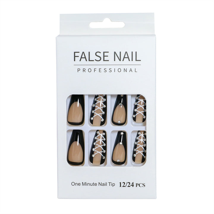 Decorative Press-On Nail Set with 3D Accents Bowlift