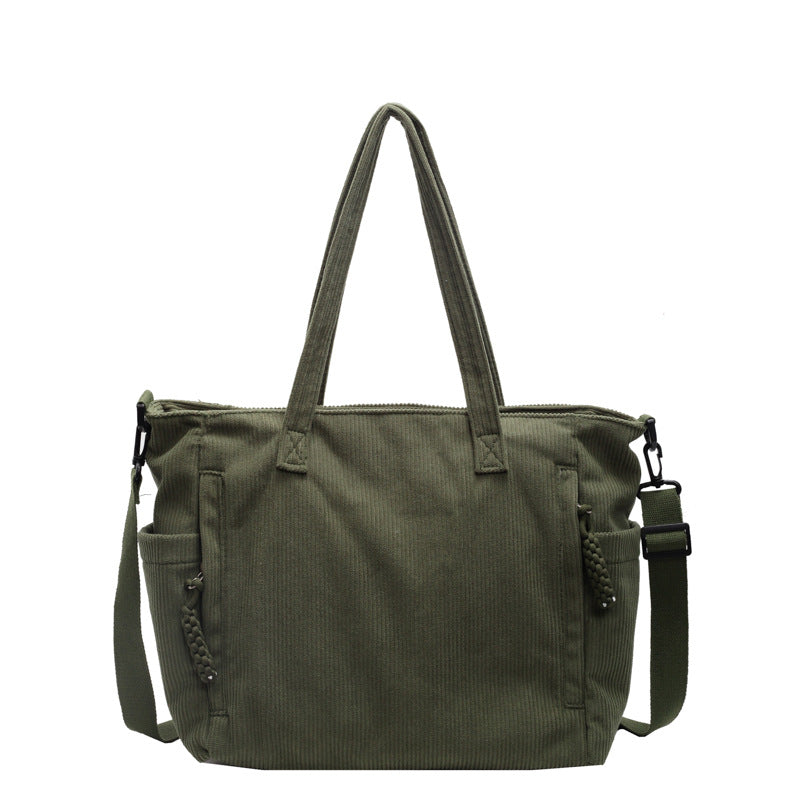 Multi-Pocket Canvas Tote Bag Bowlift