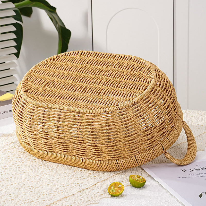 Decorative Round Woven Storage Basket Bowlift