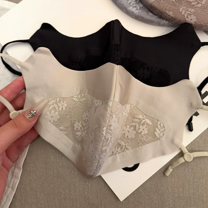 Lace-Panel Breathable Reusable Face Mask with Adjustable Ear Loops Bowlift