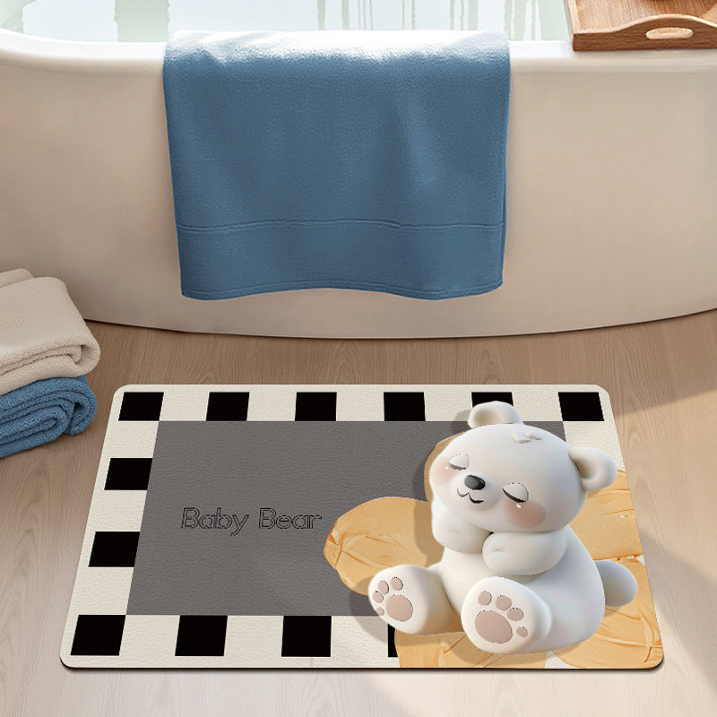 Mermaid-Themed Memory Foam Bath Mat Bowlift