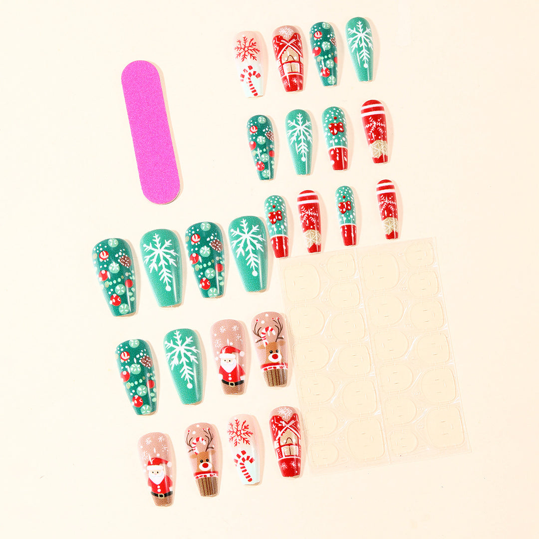 Festive Christmas-Themed 3D Nail Art Extensions Bowlift