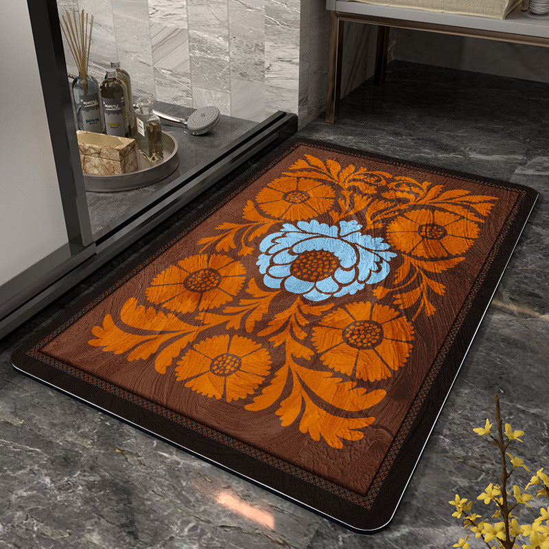 Floral Print Area Rug Bowlift