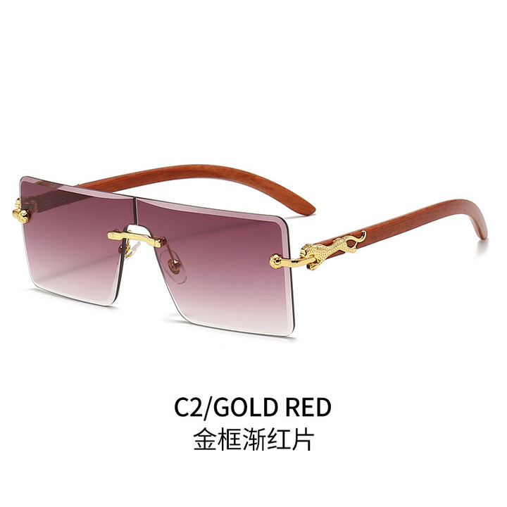 Women oversized fashionable sunglasses with luxurious wood and metal elements Bowlift