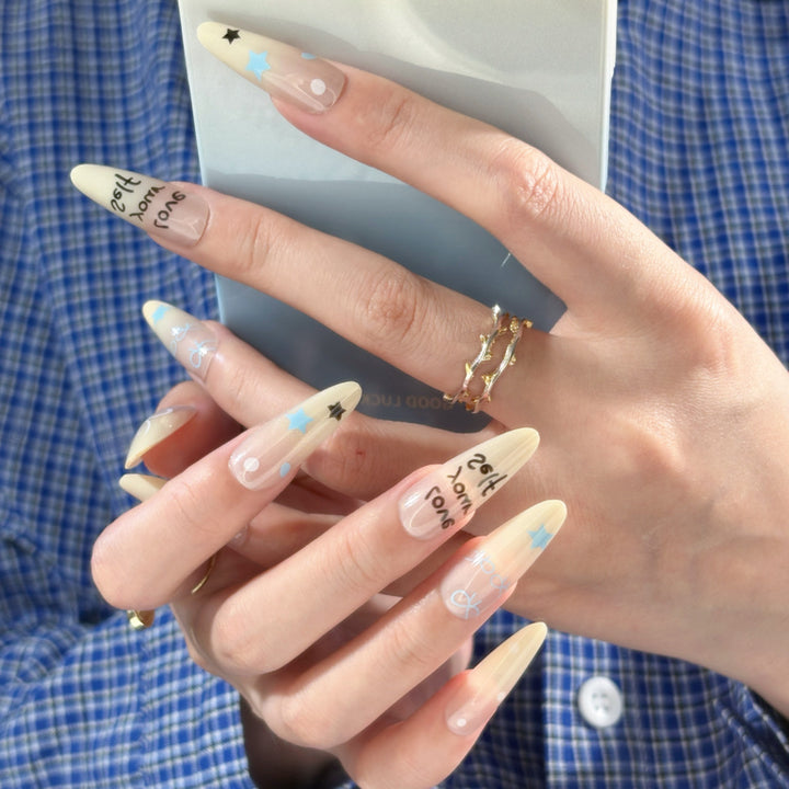 Artistic Floral Press-On Nail Set Bowlift 1787394981
