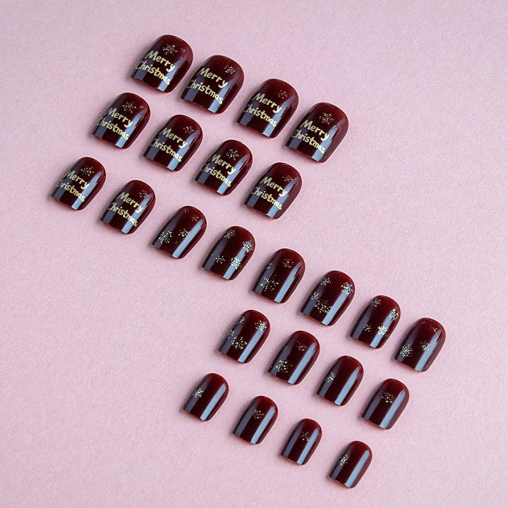 Festive Christmas-Themed Press-On Nail Art Bowlift 1787543209