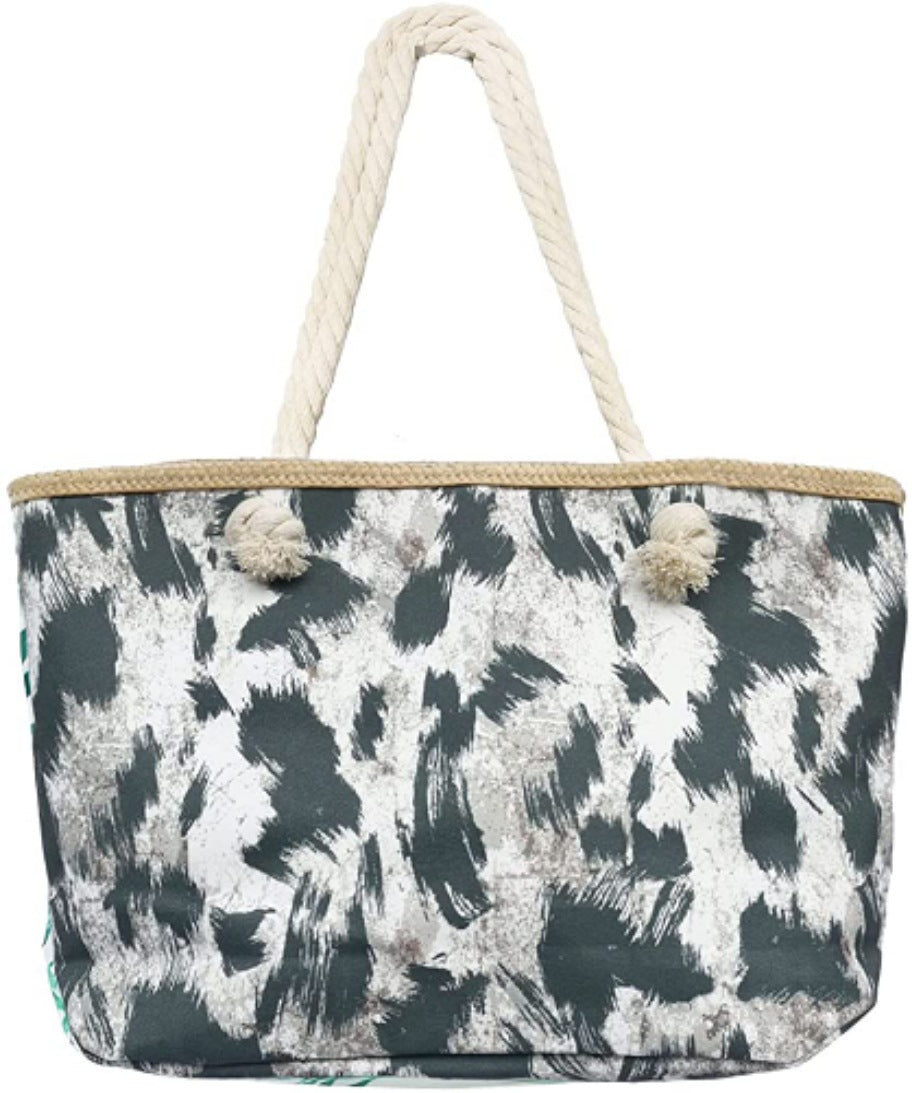 Large tote bag with tropical leaf design Bowlift