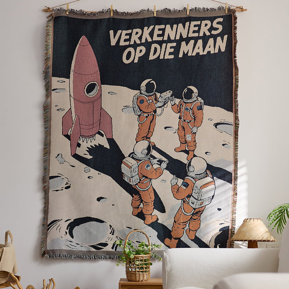 Artistic Space-Themed Throw Blanket