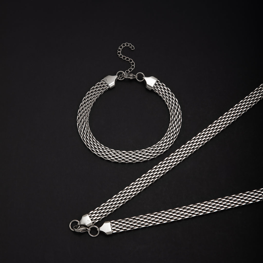 Textured Woven Chain Jewelry Set Bowlift