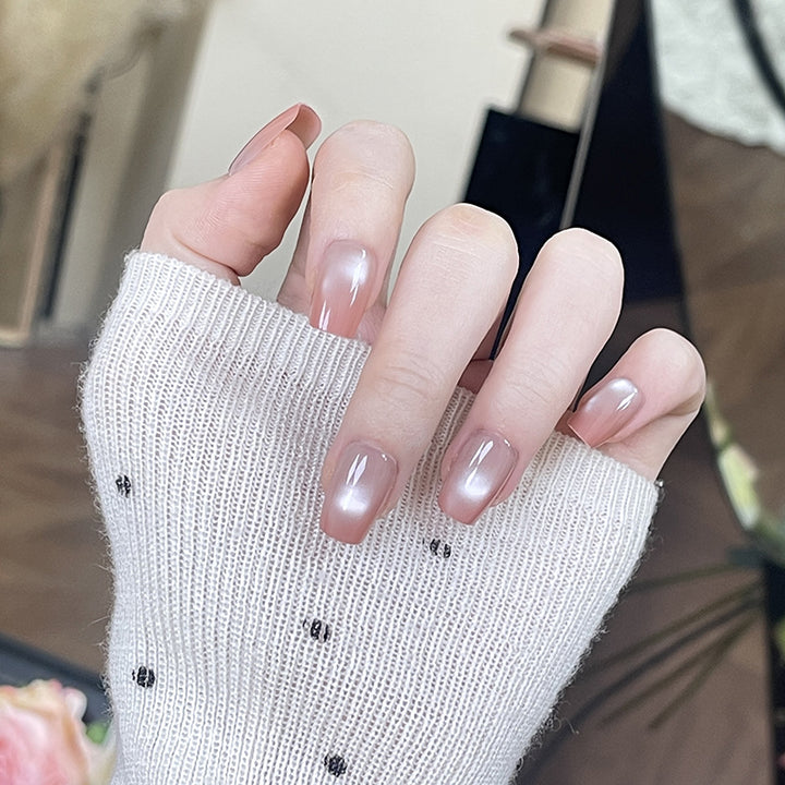 Glossy Natural Finish Press-On Nails Bowlift