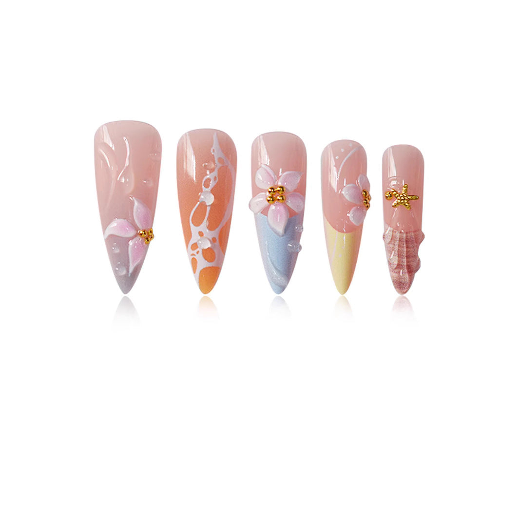Premium Floral Art Press-On Nails Bowlift