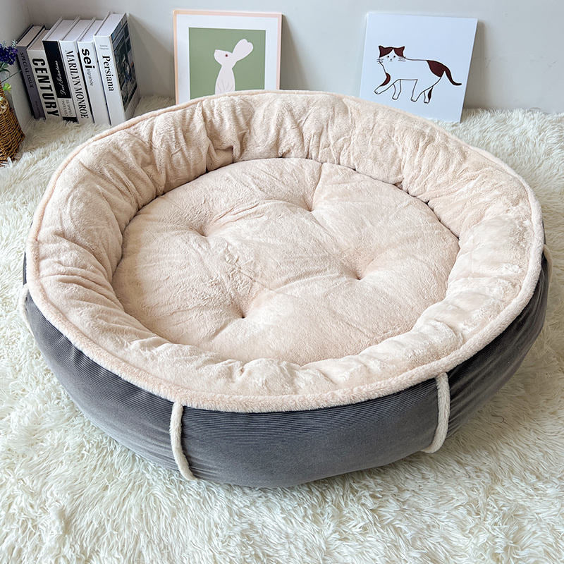 Plush Round Comfort Dog Bed
