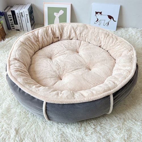 Plush Round Comfort Dog Bed