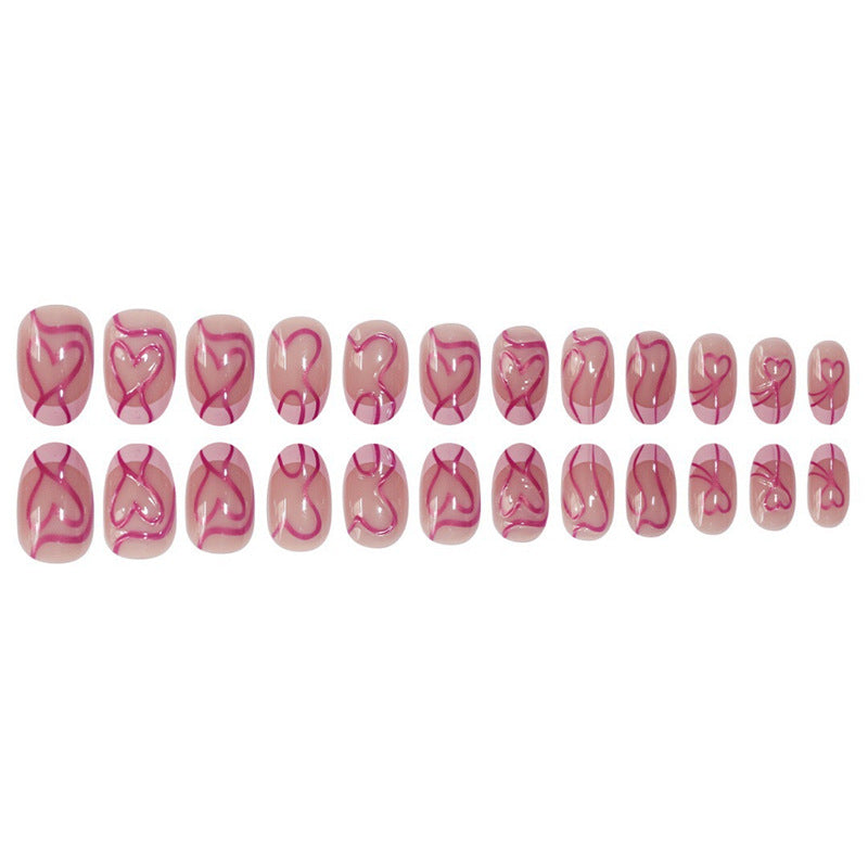 Artistic Heart Design Press-On Nails Bowlift