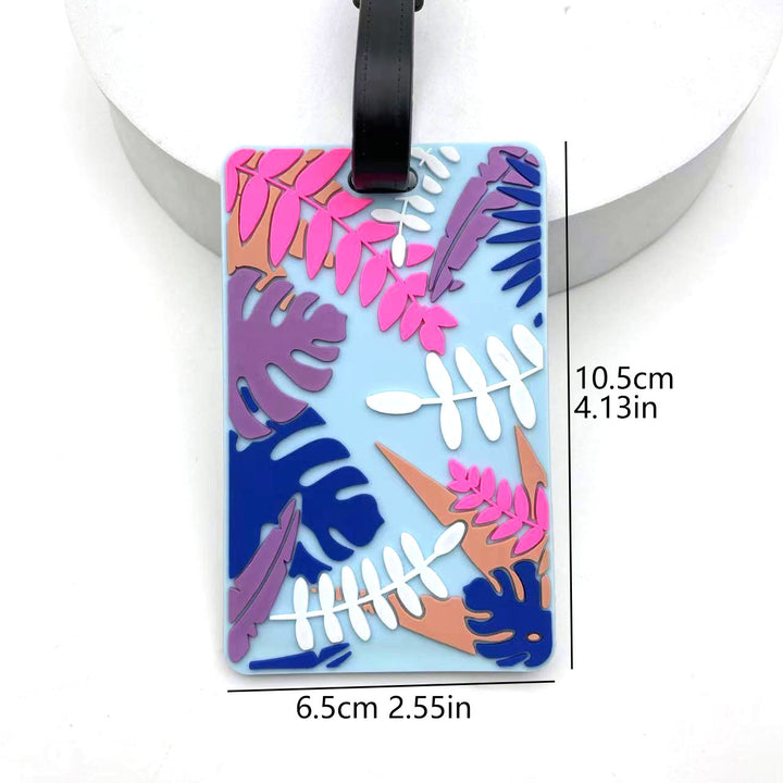 silicone tropical leaf luggage tag with embossed layered design Bowlift