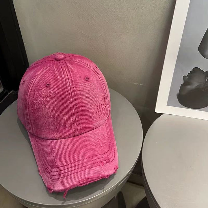 Women's Distressed Vintage-Style Baseball Cap Bowlift