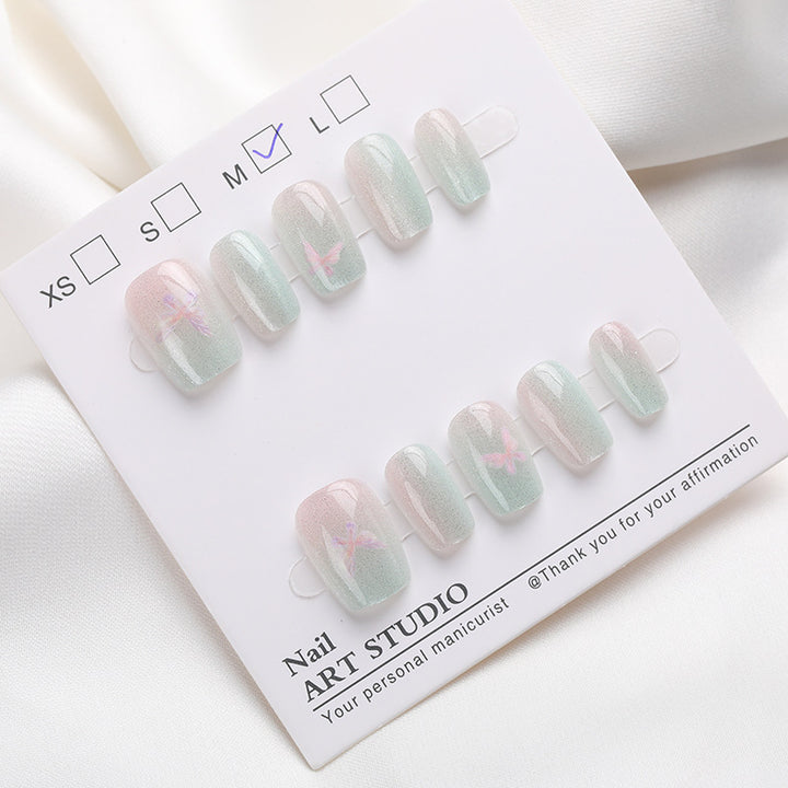 Shimmering Dragonfly Design Press-On Nails Bowlift