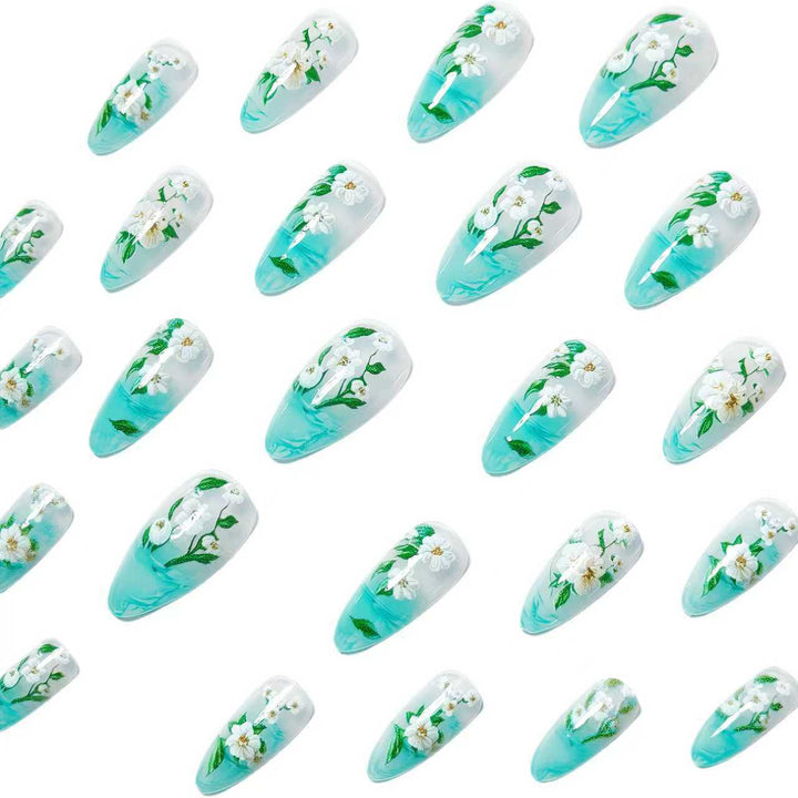 Floral Elegant Acrylic Nail Art Bowlift