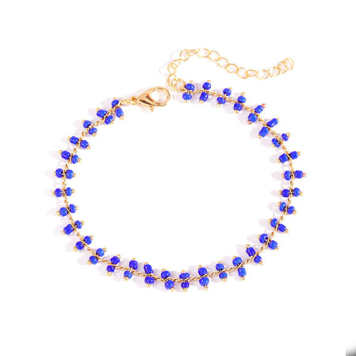 Delicate Beaded Ankle Bracelet Bowlift