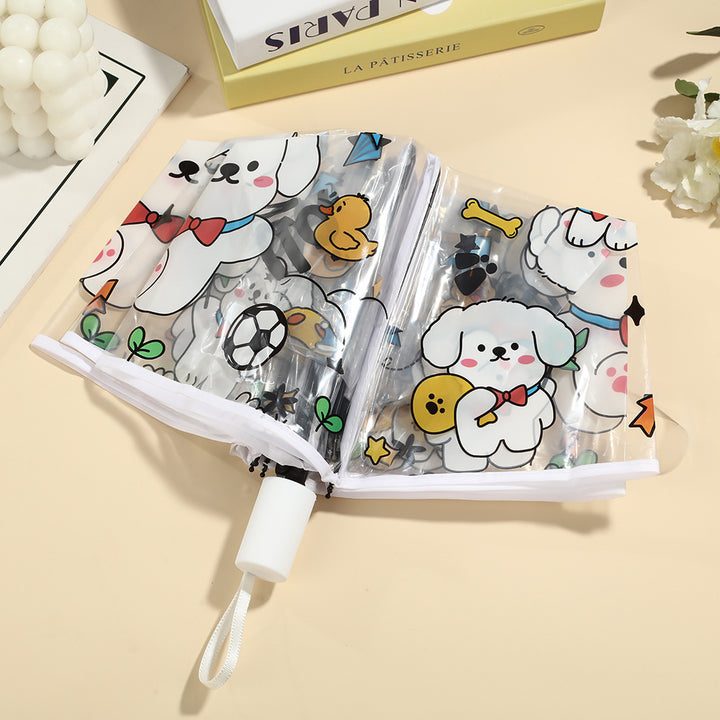 Women Pet Motif Umbrella Bowlift