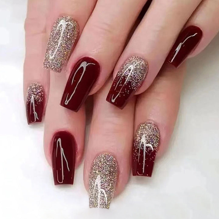 Glittering Press-On Nail Set Bowlift