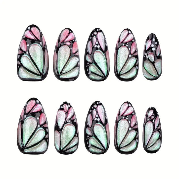 Artistic Butterfly-Inspired Nail Art Extensions Bowlift