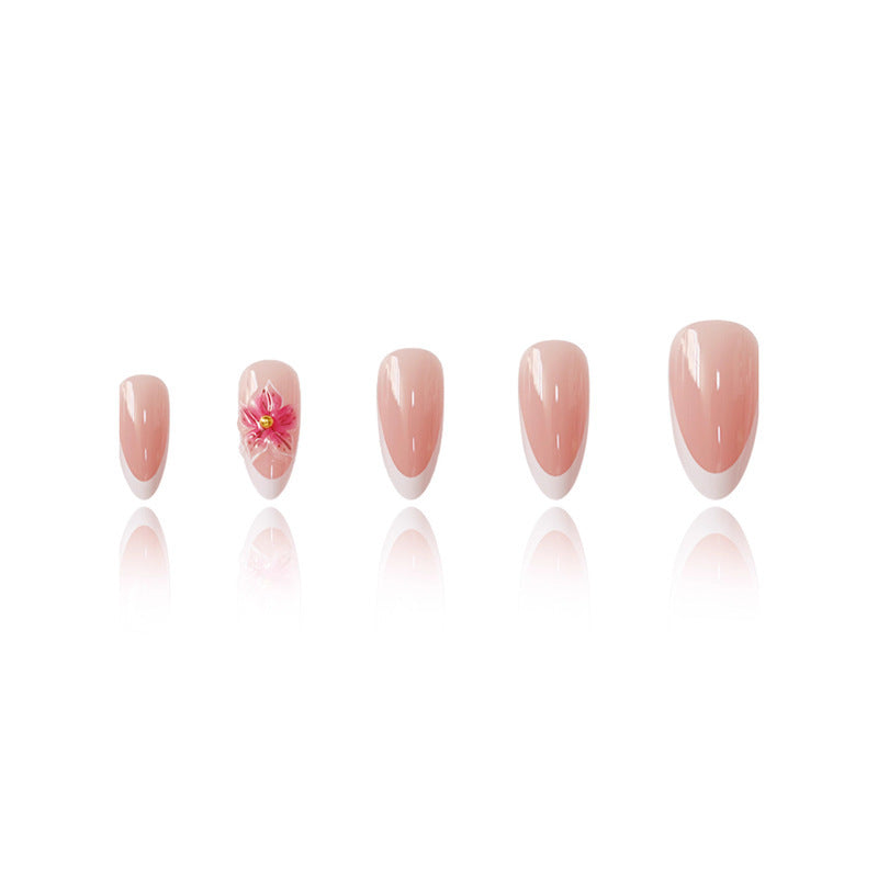 Elegant Floral Design Press-On Nail Extensions Bowlift
