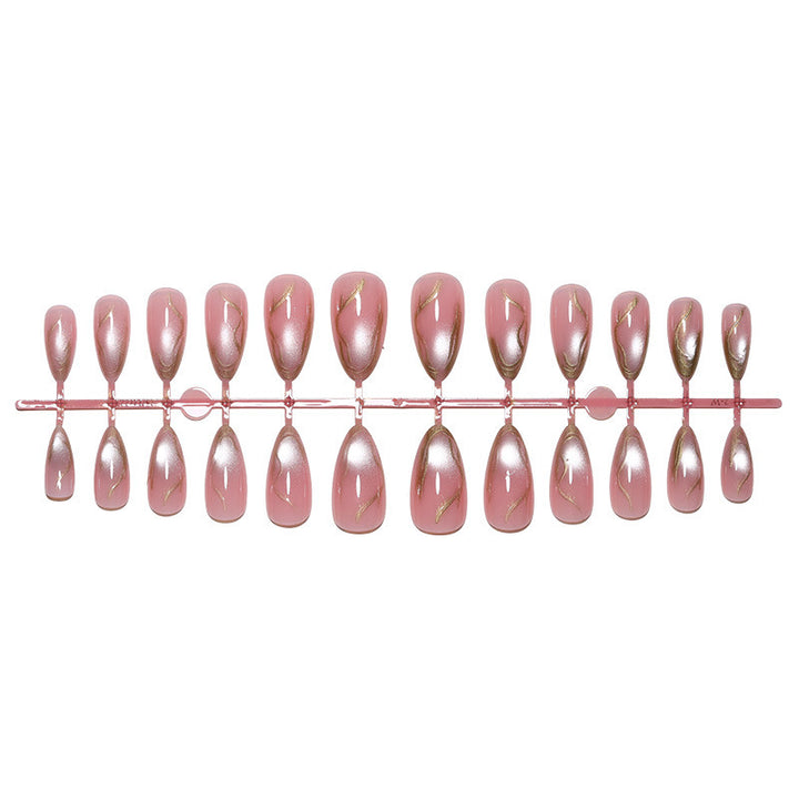 Acrylic nail set with glamorous gradient and golden accents Bowlift
