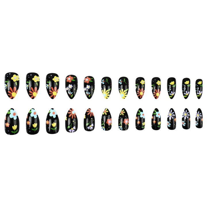 Floral Artistic Press-On Nails Bowlift
