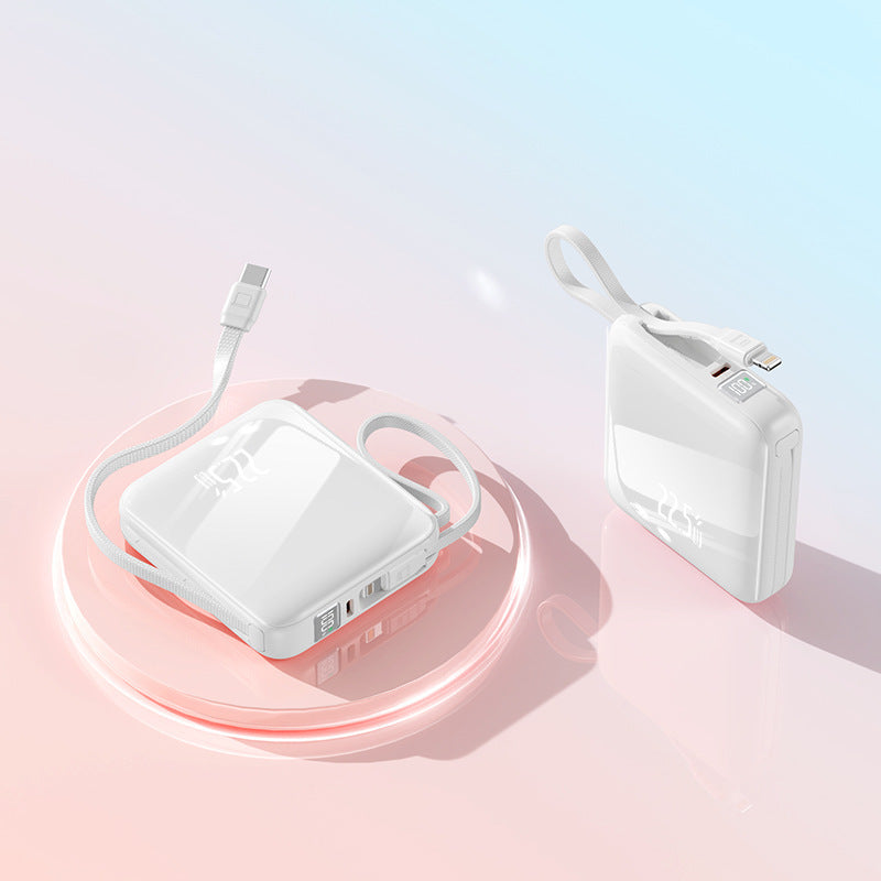Portable power bank with integrated digital display and multifunctional charging cable Bowlift
