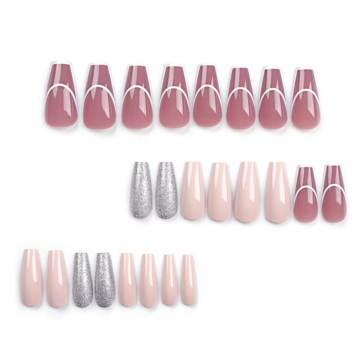 Elegant Nail Extensions with Glamorous Accents Bowlift