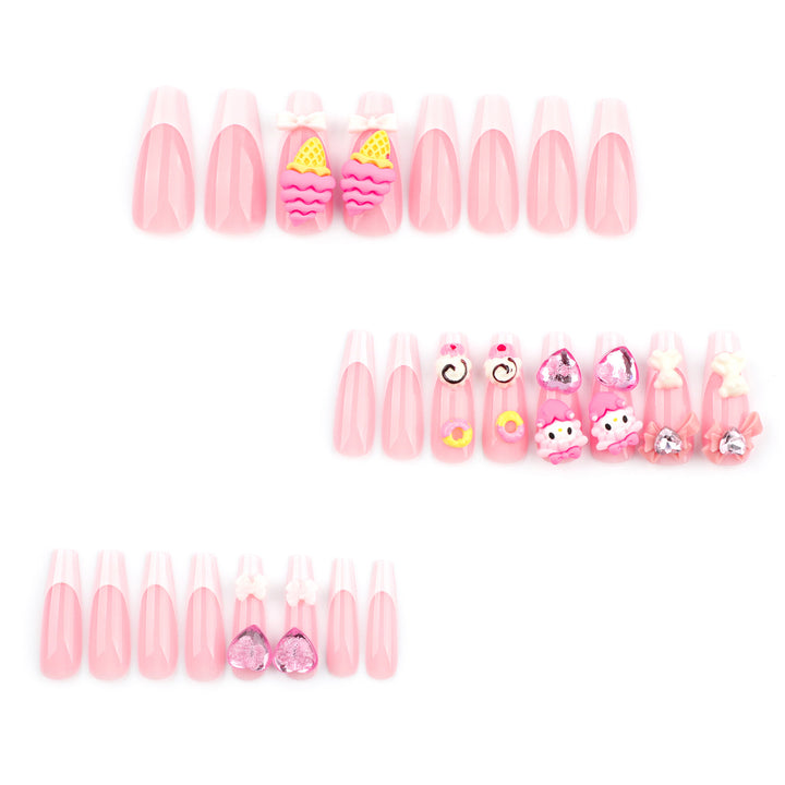 Artful nail extensions with 3D dessert motif Bowlift