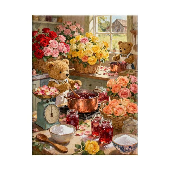 Charming Bear-Themed Kitchen Art Print Bowlift