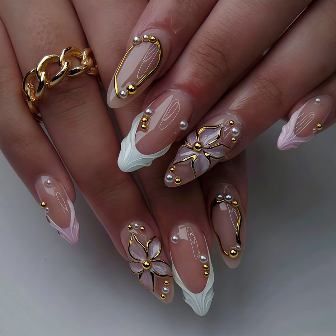 Luxury 3D Floral Nail Art Extensions Bowlift