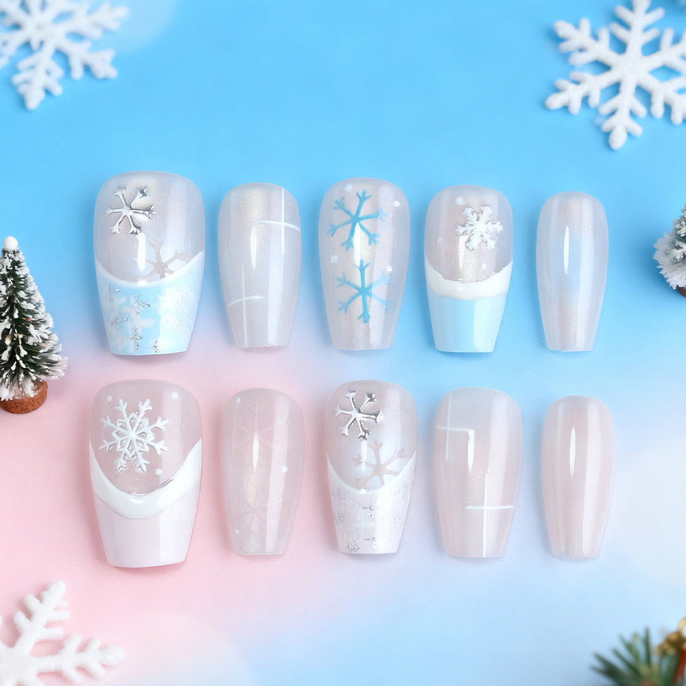 Stylish Winter-Themed Press-On Nails Bowlift
