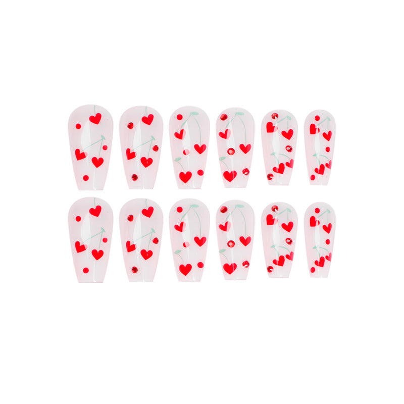 Artificial nail art with romantic heart design Bowlift