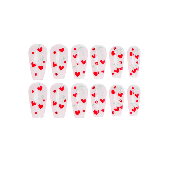 Artificial nail art with romantic heart design Bowlift