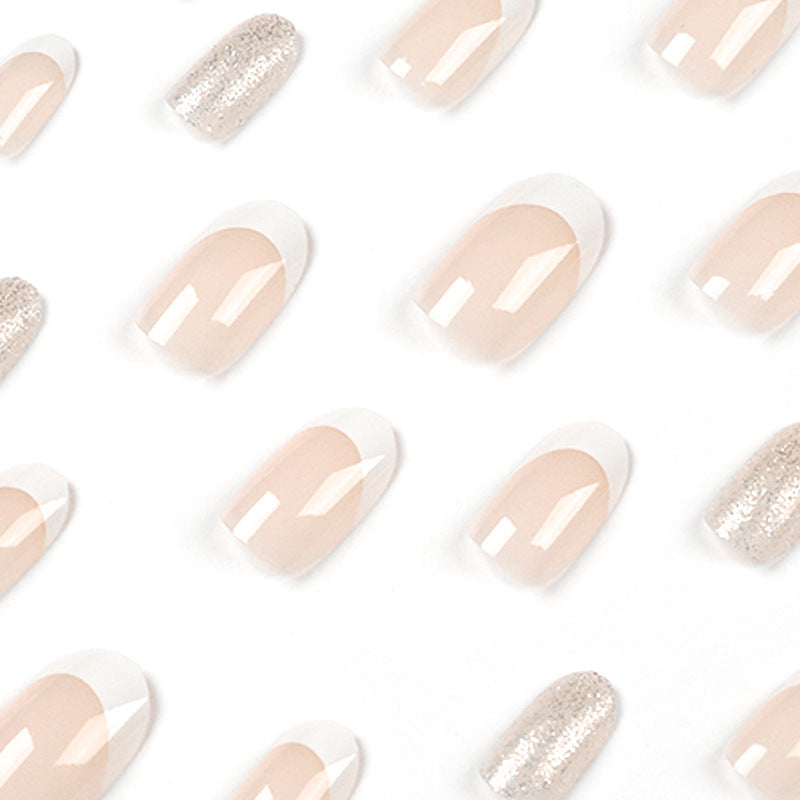 Artistic Nail Extensions with Elegant French Tip Bowlift