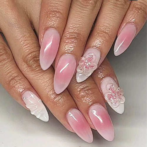 Elegant Stiletto Press-On Nail Set Bowlift
