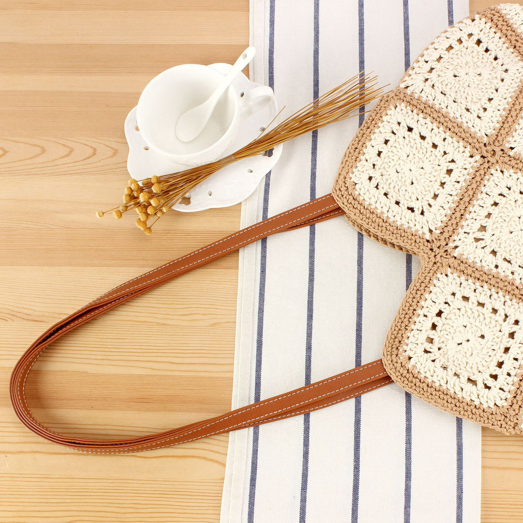 Handbag Made of Handmade Macramé with Textured Pattern Bowlift