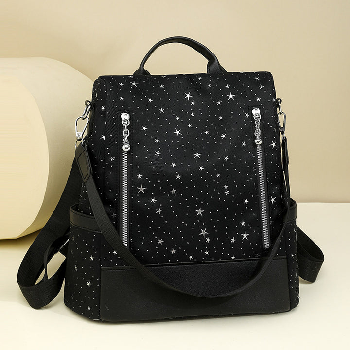 Star Patterned Multi-Pocket Backpack Bowlift