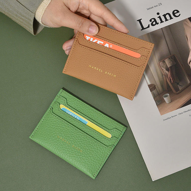 Textured Leather Card Holder Bowlift