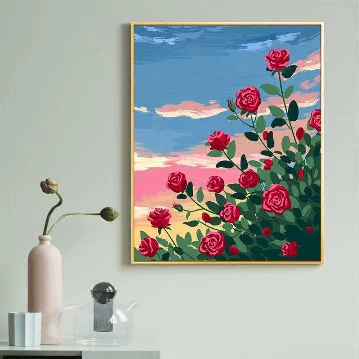Contemporary Lotus Floral Canvas Art Print Bowlift