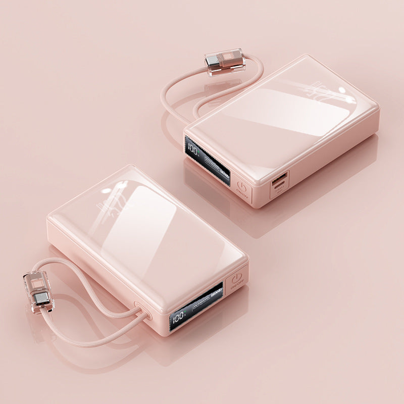 compact power bank with integrated cable and digital charging display Bowlift
