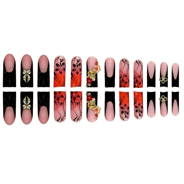 Artistic Long Stiletto Press-On Nails Bowlift