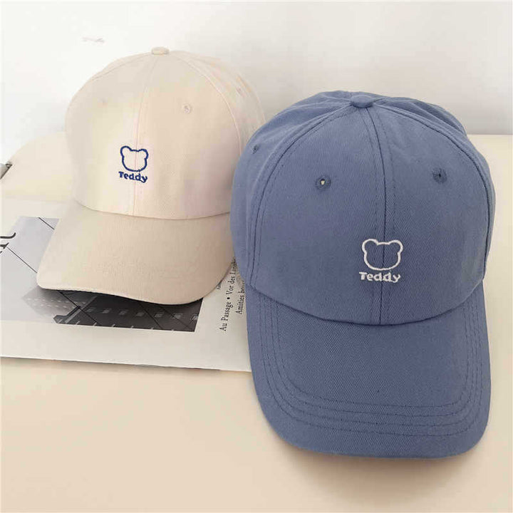 Women's Playful Teddy Bear Embroidered Baseball Cap Bowlift