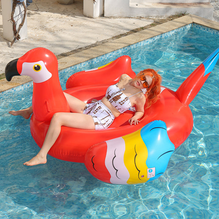 Women Inflatable Flamingo Swim Island Bowlift