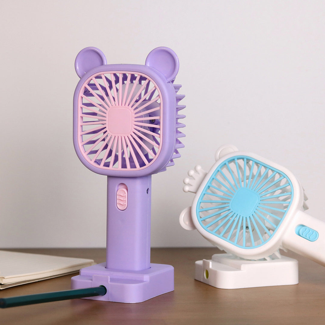 Unisex Portable Hand Fan with Cute Animal Design Bowlift