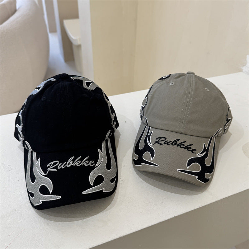 Men's Graphic Flame-Embroidered Baseball Cap Bowlift